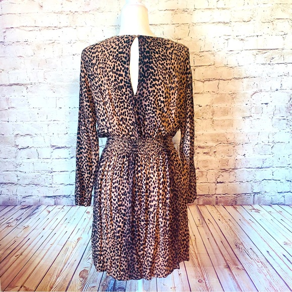 H&M Leopard Print Long Sleeve MIDI Dress - Picture 4 of 4